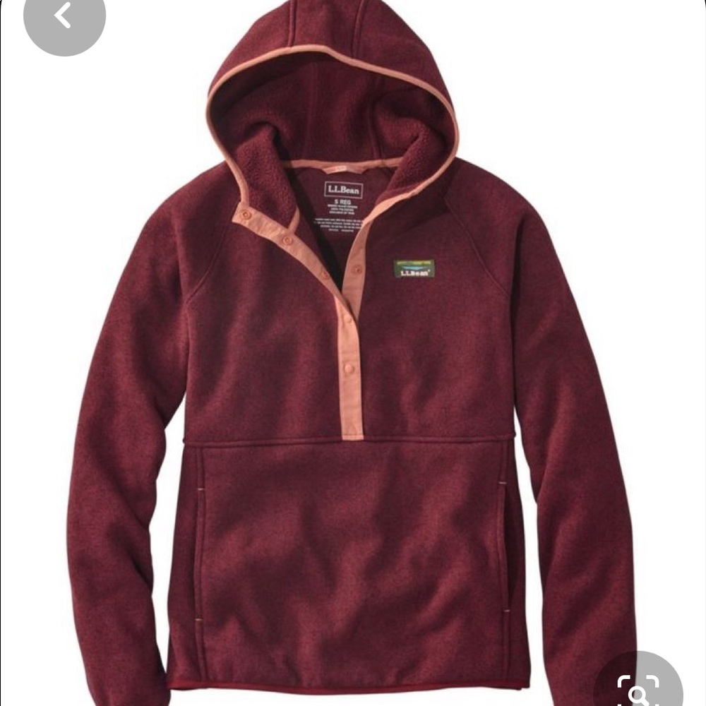 LL Bean Sweater Fleece Pullover Hoodie